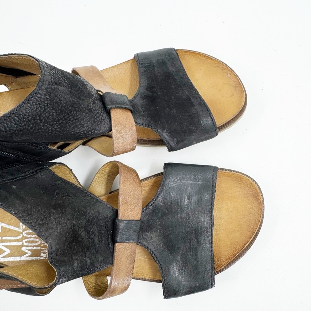 ✅ Miz Mooz Tamsyn Women's Ankle Strap Sandal LEATHER SIZE 38 BLACK/BROWN - Picture 7 of 9